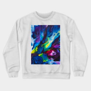 Blue Wisps 2 (acrylic Dutch pour) Crewneck Sweatshirt